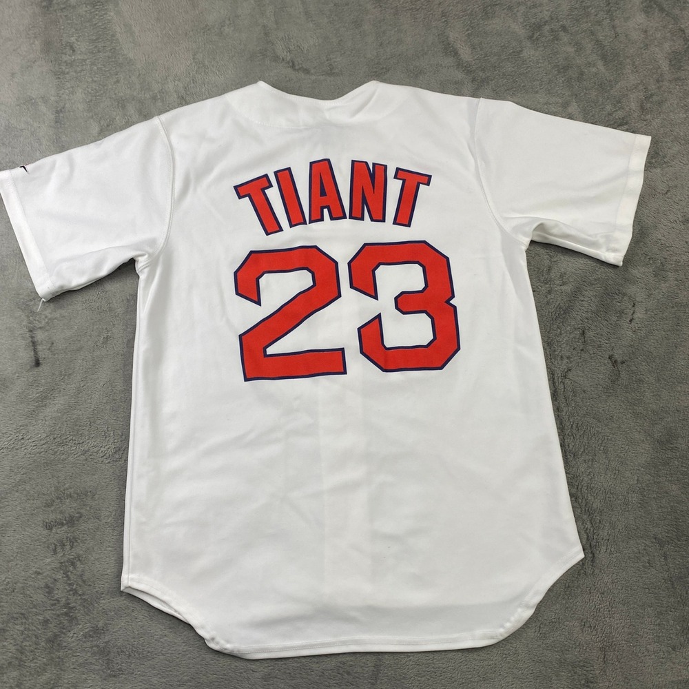 Tiant 23 Alleson Athletic Baseball Jersey Mens M White Button Up Short Sleeve - Picture 2 of 10